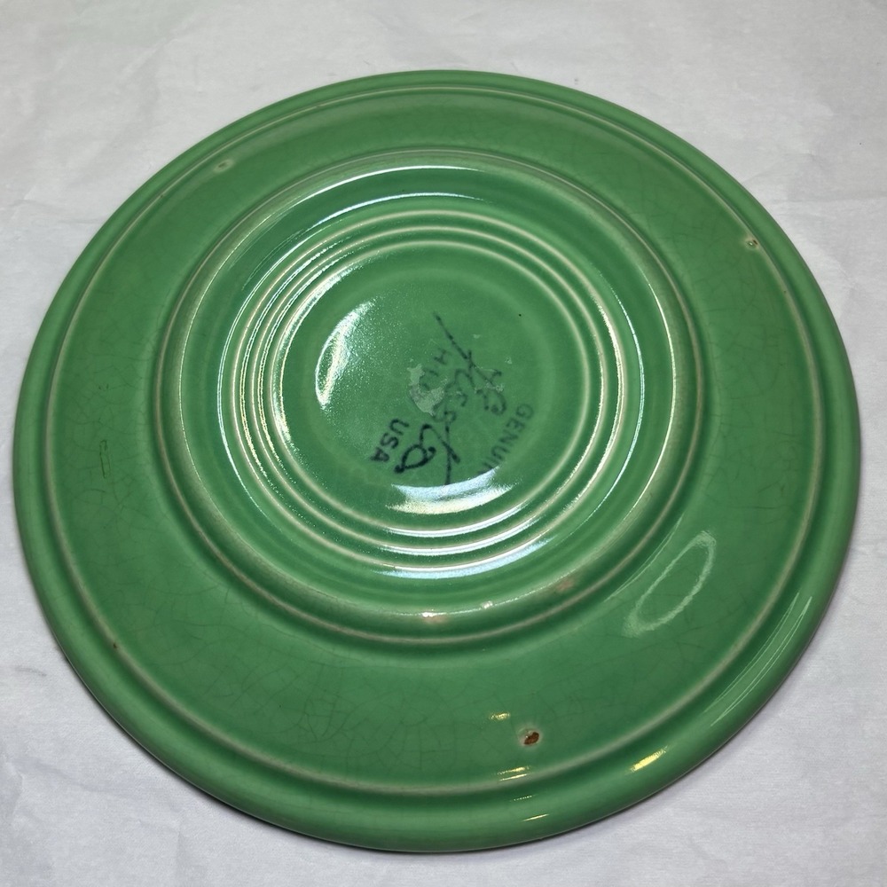 Vintage Fiestaware Fiesta 6" Saucer Forest Green Homer Laughlin - USA Made 1936- - Picture 3 of 6